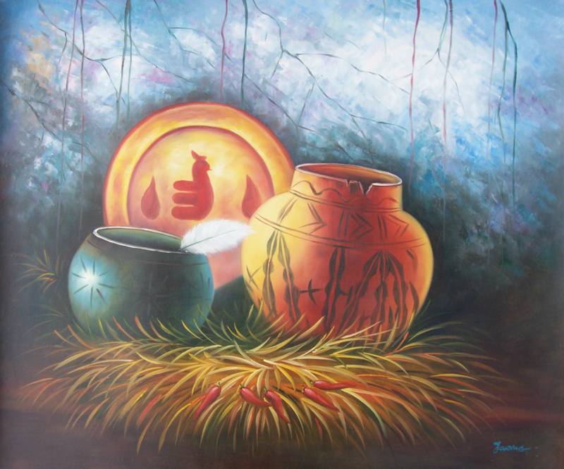 800x666 Oil Paintings Frames - Native American Oil Painting