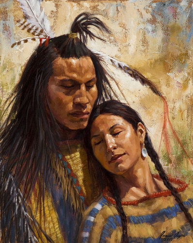 398x500 Loving Spirits Romantic Crow Native American Painting James - Native American Painting