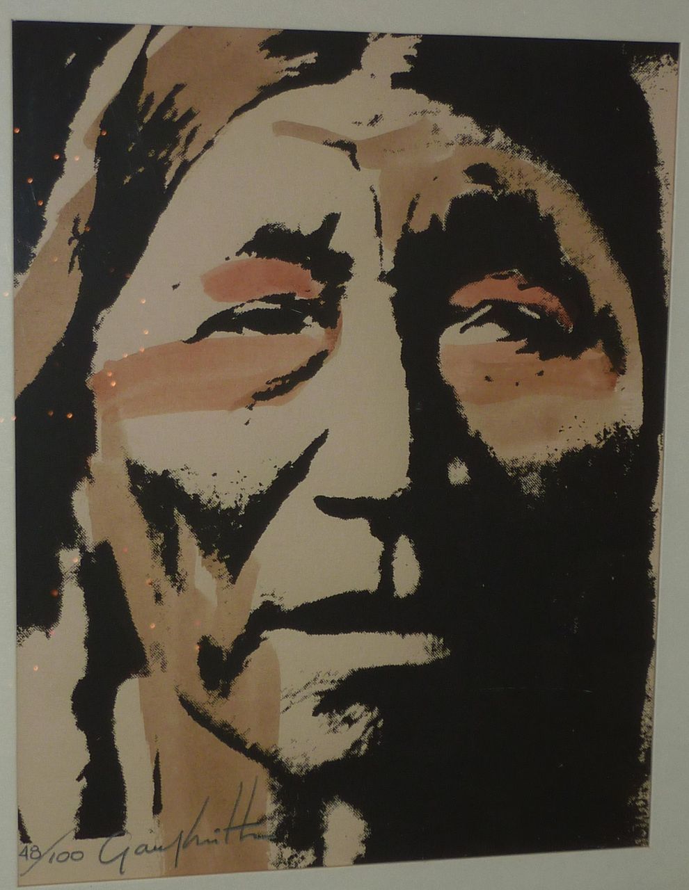990x1280 Native American Art Portrait Signed Numbered Lithograph Print - Native American Portrait Painting