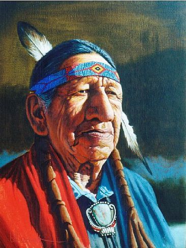 366x487 Native American Art Native American Portrait - Native American Portrait Painting