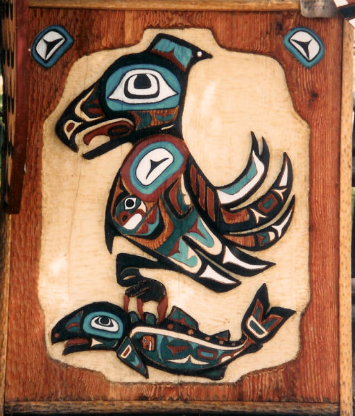 512x600 Totem Poles Totem Art Custom Story Poles - Native American Thunderbird Painting