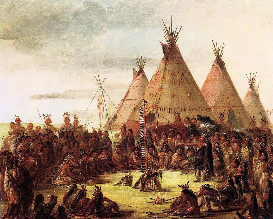 1119x899 Heretic, Rebel, A Thing To Flout Red Men Through White Eyes - Native American Village Painting