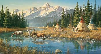 350x188 Wildlife Experience Sold Out - Native American Village Painting