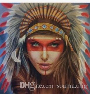 Native American Woman Painting