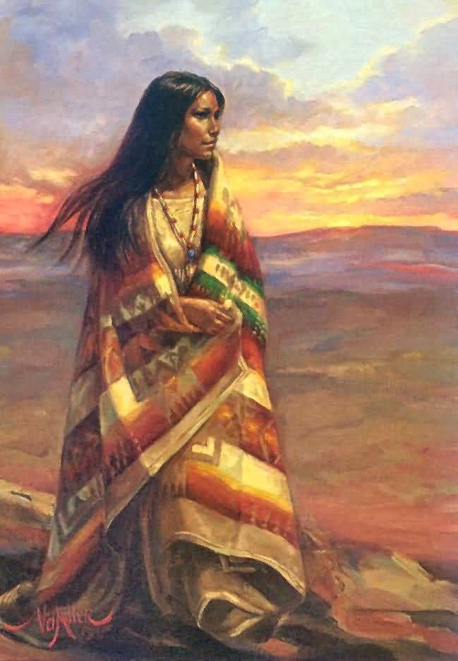 649x936 Native American Woman Drawing Beautiful Native American Women - Native American Woman Painting