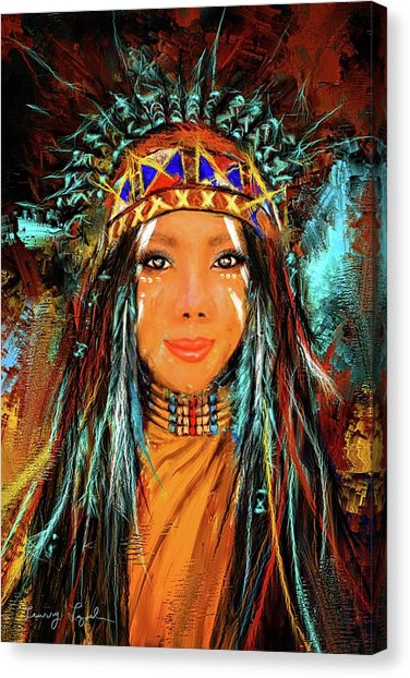 376x622 Native American Women Canvas Prints Fine Art America - Native American Woman Painting