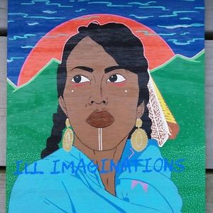 300x300 Acrylic Painting Of Native American Woman On 8x10 Piece Of Wood - Native American Woman Painting