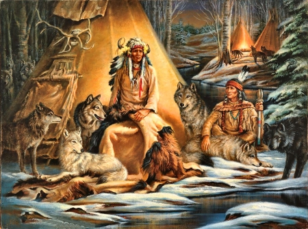 450x335 Mystical Native American Meeting F1 - Native American Woman Painting Beautiful