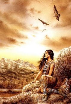 236x344 Native American Art Phi Stars Luis Royos Dreams .my Love - Native American Woman Painting Beautiful
