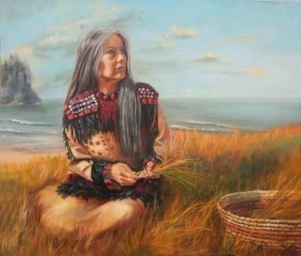 425x362 Native American Grandmother Moon Beautiful Native American Women - Native American Woman Painting Beautiful
