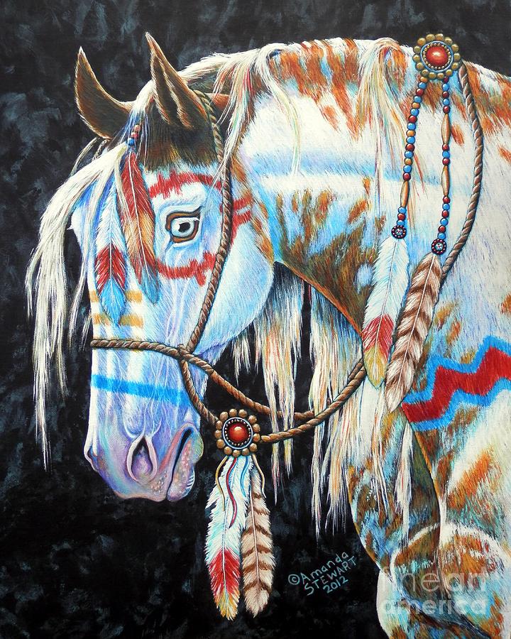 720x900 Indian War Pony - Native Horse Painting