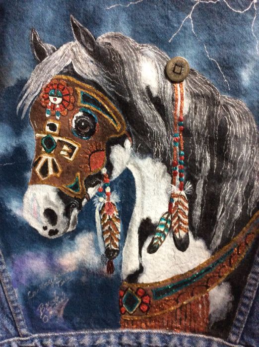 522x700 Levis Denim Jacket - Native Horse Painting