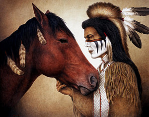 300x236 Native American Horse Paintings Fine Art America - Native Horse Painting