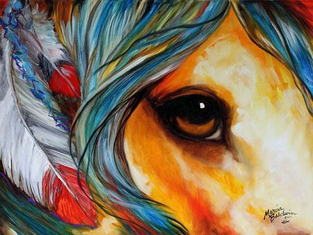 450x338 Spirit Eye - Native Horse Painting