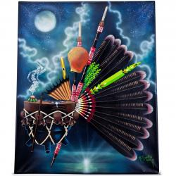 250x250 Native American Church Acrylic On Canvas Painting - Native Painting