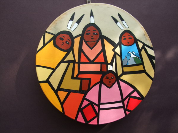 600x450 Jerry Whitehead Native Drums Painting - Native Painting