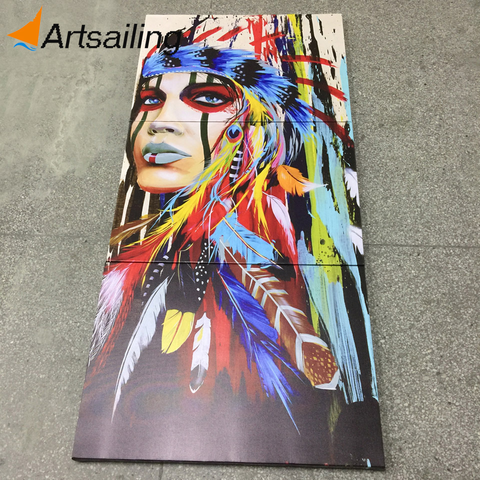 960x960 Art Native American Indian Art Painting Feathered Wall Pictures - Native Painting