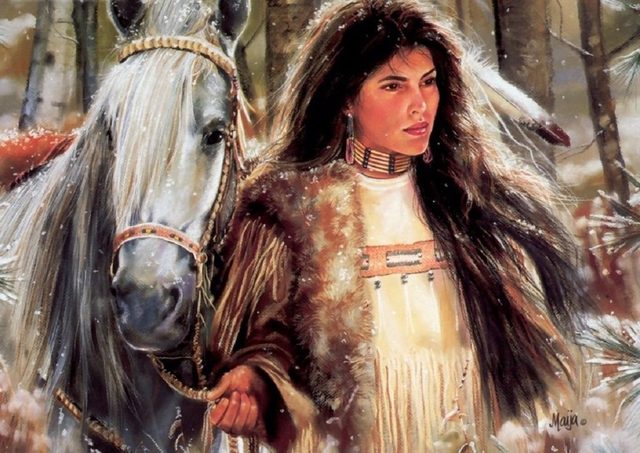 640x453 Online Shop 2017 Home Office Top Art American Indian Native Woman - Native Woman Painting