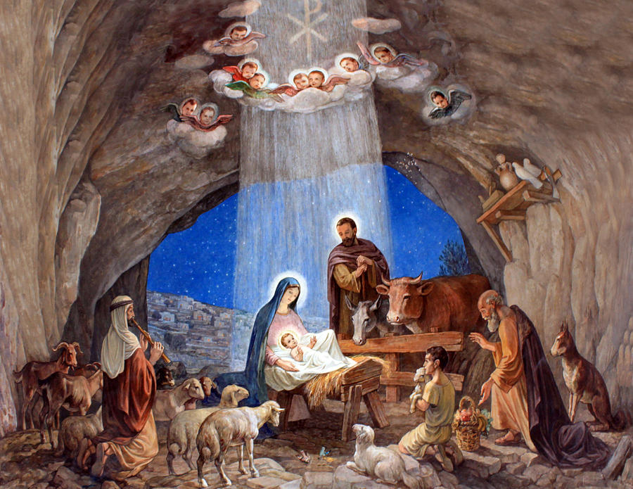 900x695 Shepherds Field Nativity Painting Photograph By Munir Alawi - Nativity Painting