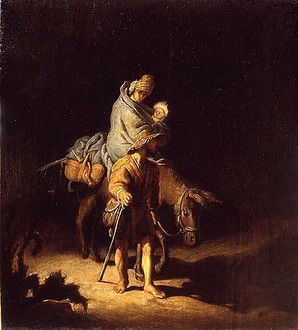 298x330 Rembrandt, La Fuite En Egypte, 1627, Des Beaux Arts Tours - Nativity Painting Rembrandt