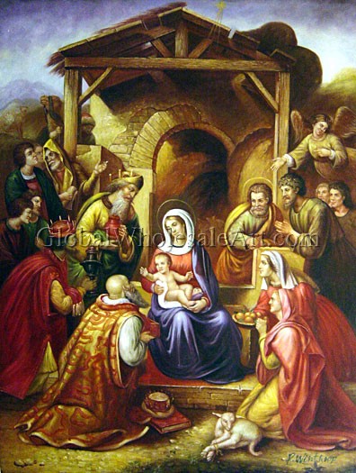 396x525 Franz Von Rhoden - Nativity Painting Rembrandt