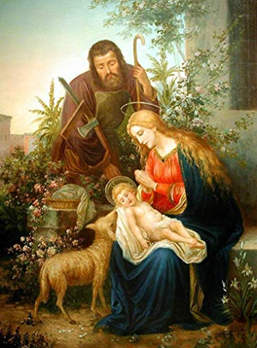 369x500 Holy Family Portrait Poster A3 Print Virgin Mary St - Nativity Scene Painting