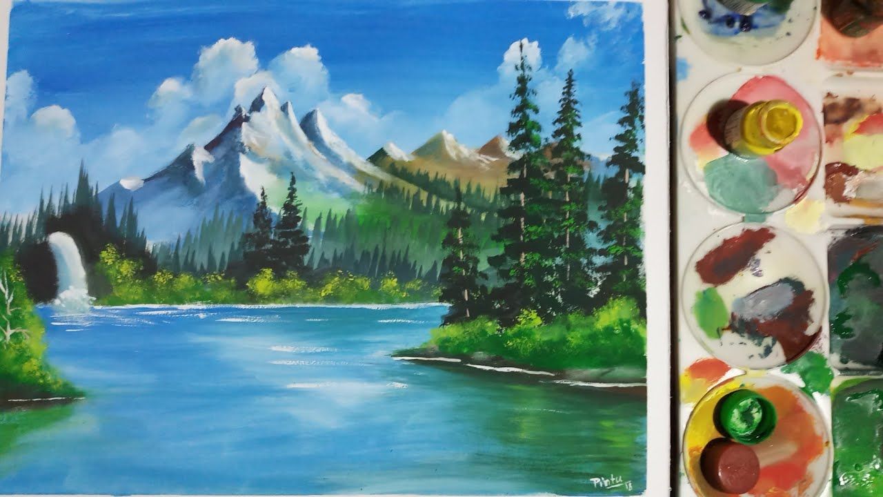 1280x720 How To Paint A Simple Landscape With Poster Colour Natural - Natural Scenery Painting
