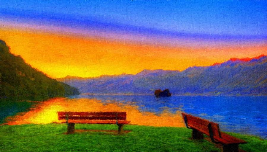900x515 Nature Scenery Oil Paintings On Canvas Painting By World Map - Natural Scenery Painting