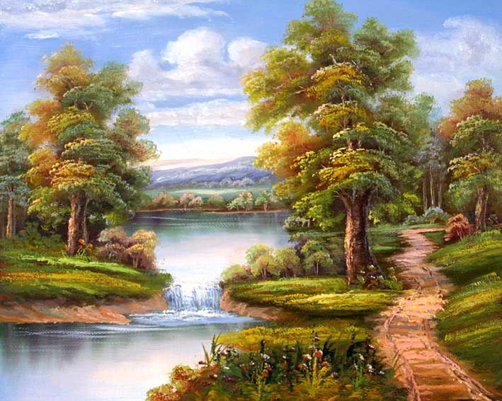 709x567 Path Through Nature - Nature Oil Painting