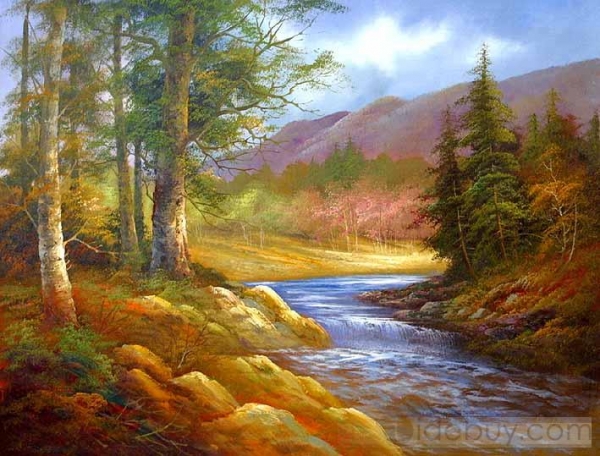 600x456 Peaceful Nature Oil Painting Tidebuy. - Nature Oil Painting
