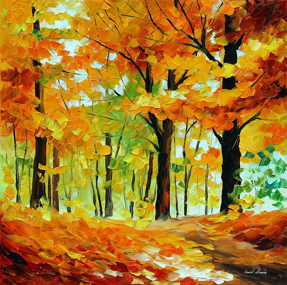1000x992 Fall Mood Nature Canvas Art Oil Painting By Leonid Afremov - Nature Oil Painting