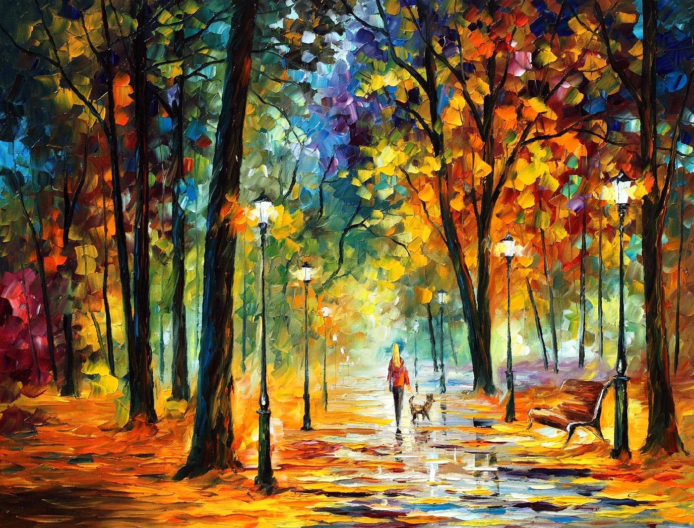 1377x1047 Improvisation Of Nature Palette Knife Oil Painting On Canvas By - Nature Oil Painting