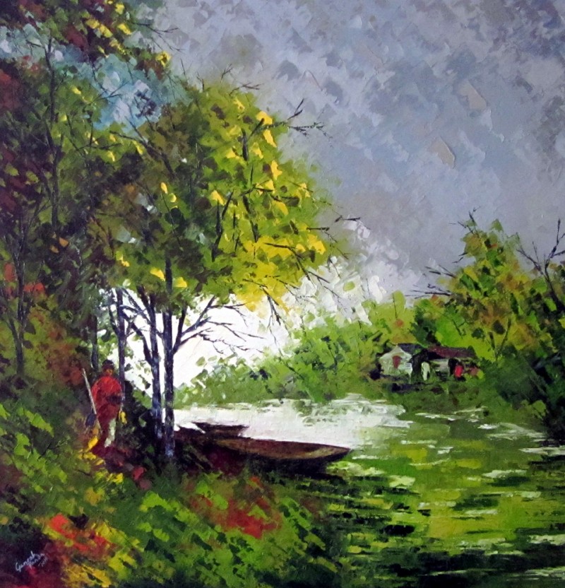 800x832 Journey Of Nature By Artist Ganesh Panda Cityscape Art Oil - Nature Oil Painting