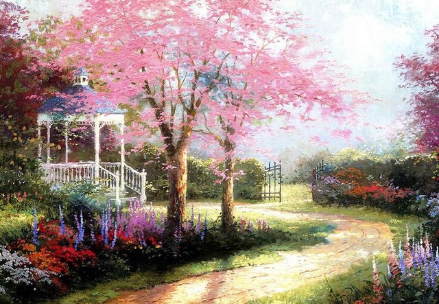 640x443 Pastoral Landscape Diy Oil Painting By Numbers Still Life Nature - Nature Painting