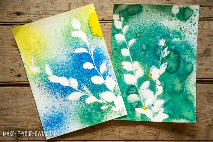 700x467 Nature Spray Painting With Kids - Nature Painting For Kids