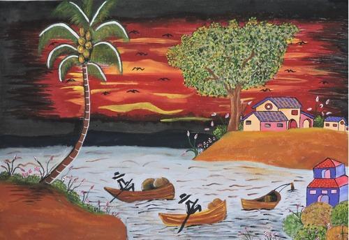 500x344 Natural Canvas Painting, Canvas Chitrakari, - Nature Painting On Canvas