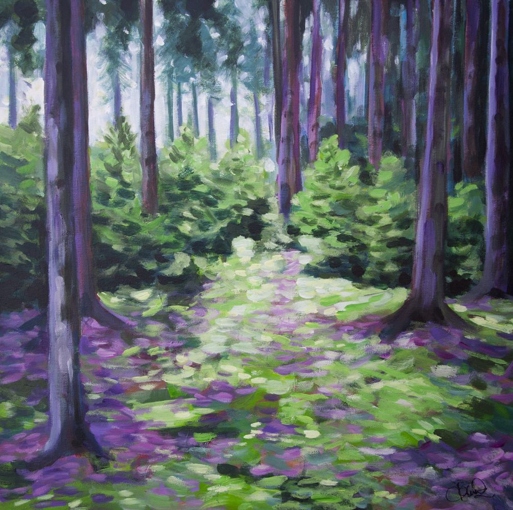 1005x1000 Painting On Stretched Canvas Forest Path - Nature Painting On Canvas
