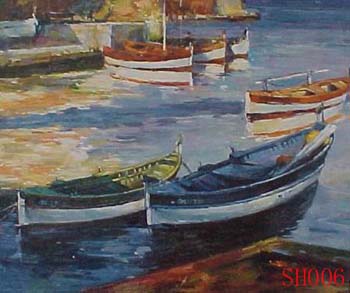 350x293 Seascape Boats Nautical Painting Handmade Oil Paintings - Nautical Oil Painting