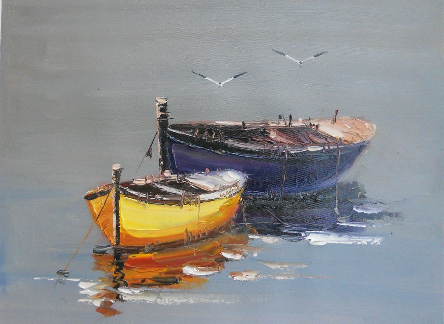 888x648 Oil Painting Ship On The Sea - Nautical Oil Painting