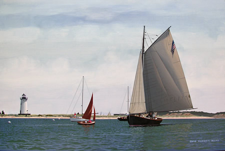 450x303 Nautical Painting Edgartown Light, Edgartown Lighthouse Painting - Nautical Painting