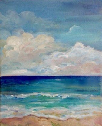 337x417 Ocean Art. Nautical Painting. Coastal Decor. Caribbean Painting - Nautical Painting