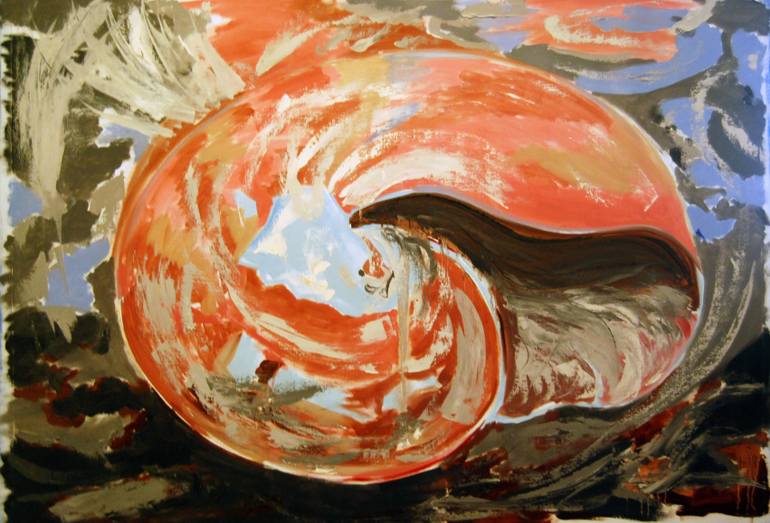 770x523 Saatchi Art Nautilus Shell Painting By Ronald A Entriken - Nautilus Shell Painting