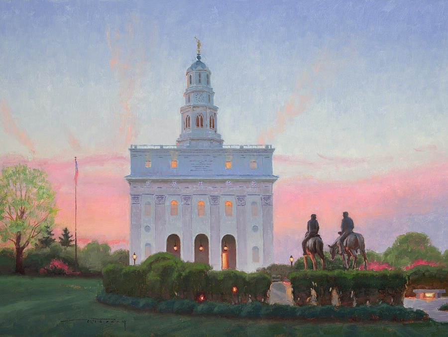 900x677 Nauvoo Temple In Spring Painting By Warren Neary - Nauvoo Temple Painting
