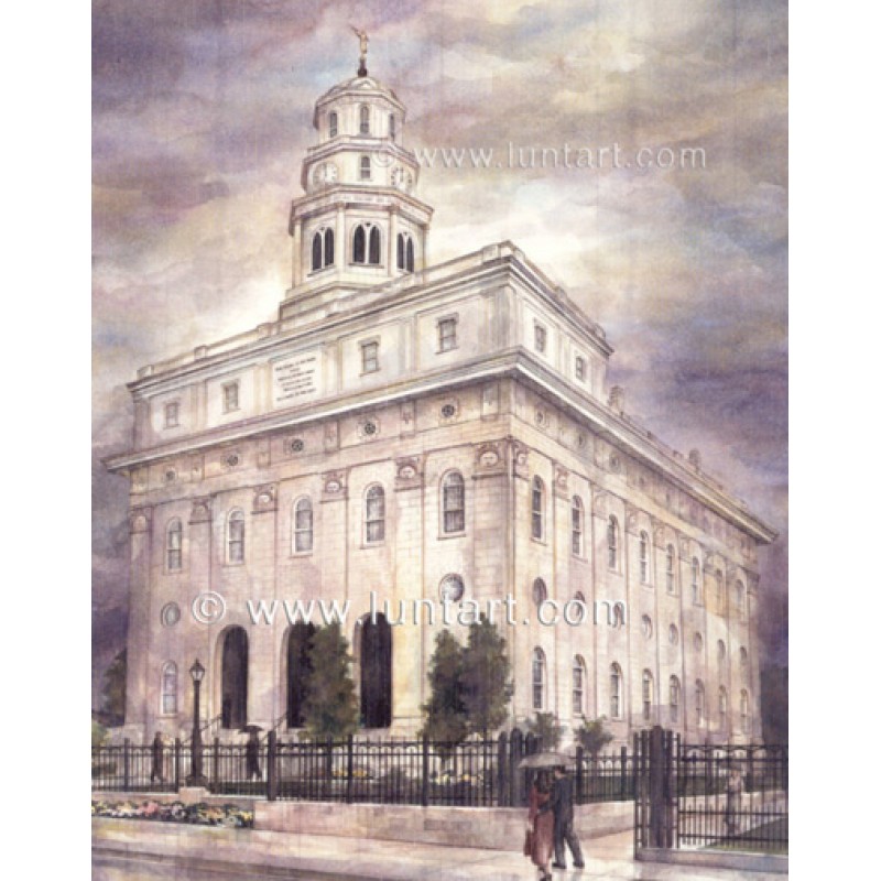800x800 Nauvoo Temple Watercolor Painting - Nauvoo Temple Painting