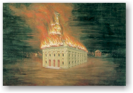 425x298 Burning Of The Nauvoo Temple - Nauvoo Temple Painting