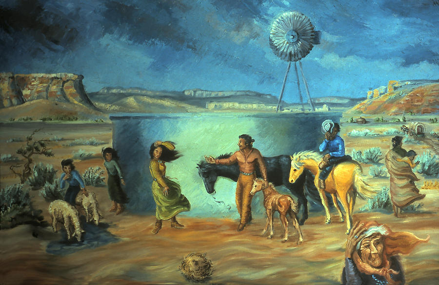 900x583 Navajo Love As Long As The Wind Shall Blow Painting By Dawn Senior - Navajo Painting