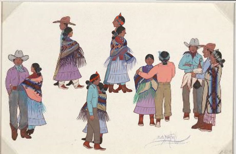 920x603 Painting Titled Navajo Indians Square Dancing - Navajo Painting