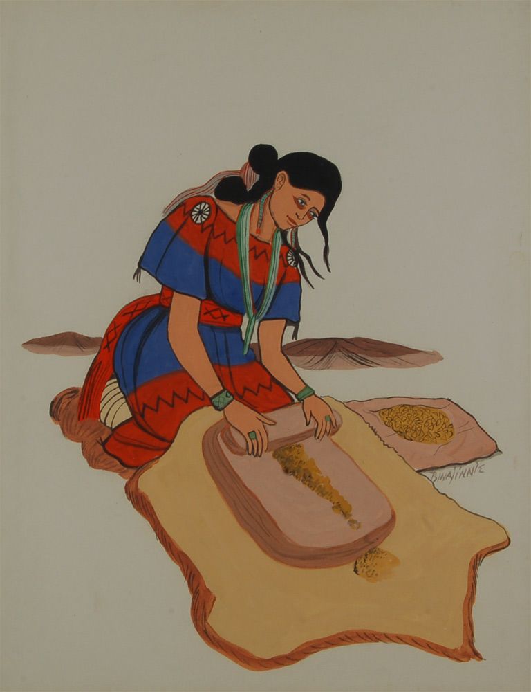 768x1000 Andy Tsihnahjinnie Original Painting Corn [Sold - Navajo Painting