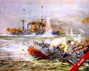 300x239 Wwi Naval Battle Of The Falkland Islands Painting History Art Real - Naval Battle Painting