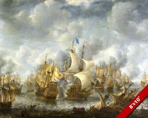 300x240 Naval Battle Of Scheveningen Texel Painting Anglo Dutch War Art - Naval Battle Painting